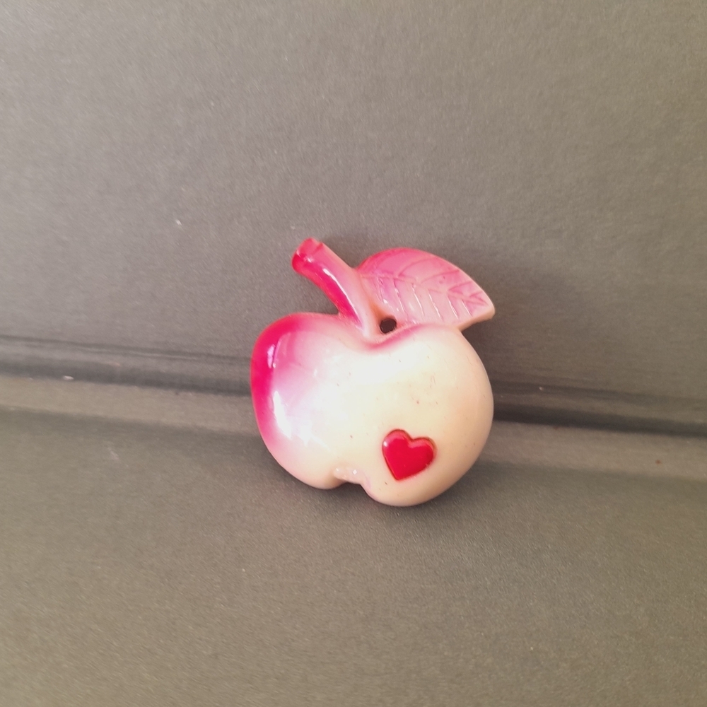Pink and Cream Apple Brooch